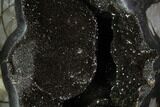 Septarian Dragon Egg Geode - Black Crystals #98849-1